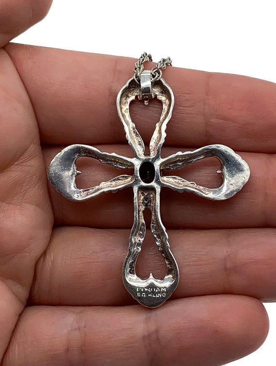 レビュー高評価商品 Vintage Gorham Pendant Cross Scroll Garnet Silver Sterling アクセサリー