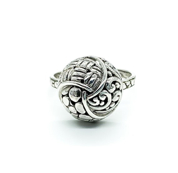 Vintage Sarda Sterling Silver Scroll Dome Ring Si… - image 2