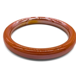 Vintage Iridescent Orange Art Glass Bangle Bracelet 8.5"/ Orange Bangle Bracelet/ Orange Art Glass Bangle/ Iridescent Glass Bangle Bracelet