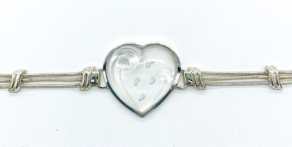 Vintage Lenox Sterling Silver Crystal Heart Footp… - image 3