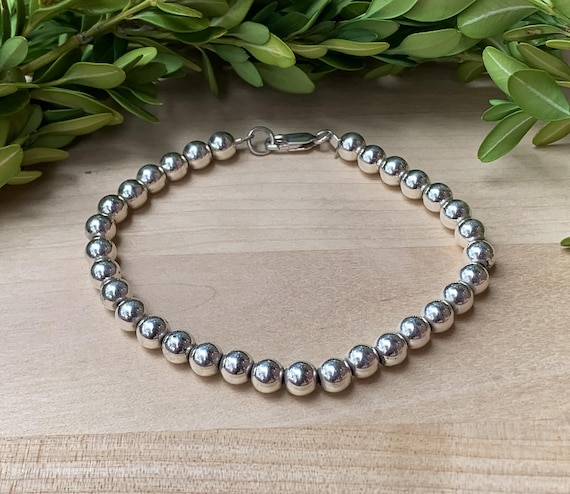 Vintage Sterling Silver Ball Bead Bracelet 8”/ Vintage Sterling Bracelet/ Sterling Silver Bracelet/ Sterling Bead Bracelet/ Sterling Jewelry