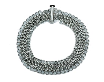 ヴィンテージ スターリングシルバー メッシュブレスレット - 7.5インチ