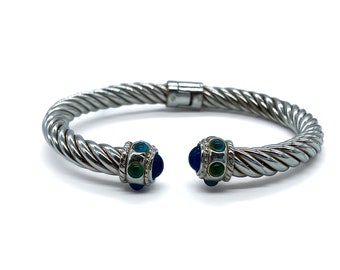 Vintage Authentic Tiffany Co. Sterling Silver Twist Bangle
