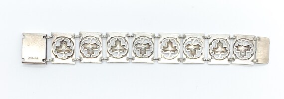 Antique Victorian Sterling Silver Maple Leaf Link Bracelet 6.5"/ Antique Victorian Sterling Silver Bracelet/ Antique Sterling Leaf Bracelet View 5