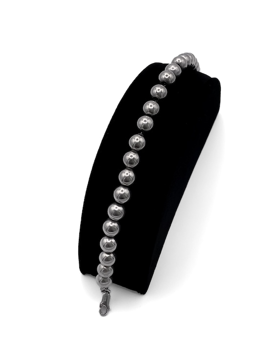 Vintage Sterling Silver Ball Bead Bracelet 8”/ Vintage Sterling Silver Bracelet/ Sterling Round Bead Bracelet/ Vintage Bead Bracelet