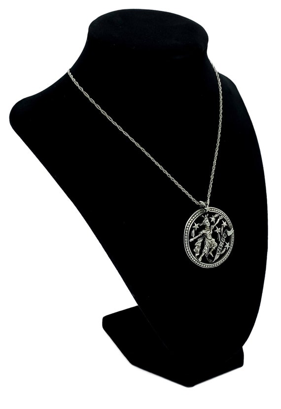 Vintage Sterling Silver Zodiac Virgo Pendant Neck… - image 7