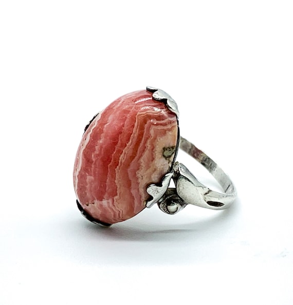 Antique Art Deco Sterling Silver Rhodochrosite Ca… - image 3