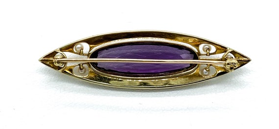 Antique Victorian 14k yellow Gold Amethyst Seed P… - image 5