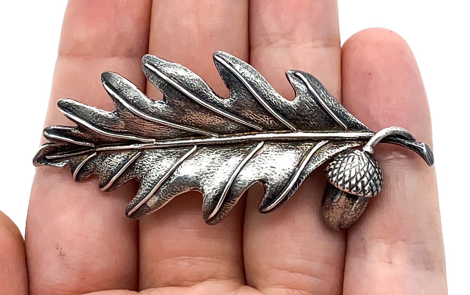 Vintage Mid Century Sterling Silver Oak Leaf Acorn Pin Brooch/ Etsy