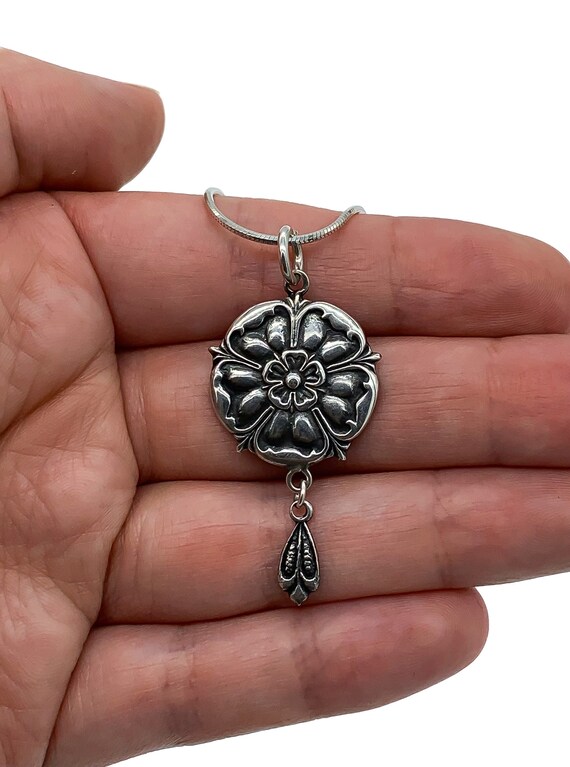 Antique Victorian Sterling Silver Poppy Flower Pe… - image 6