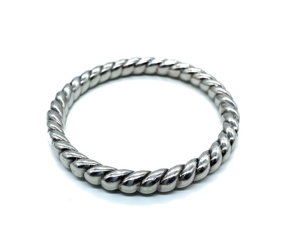 Vintage Sterling Silver Cable Twist Bangle Bracelet - 8 Inch Vintage Sterling Silver Cable Twist Bangle Bracelet - 8 Inch