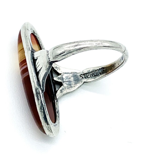 Antique Victorian Sterling Silver Red Banded Onyx… - image 9