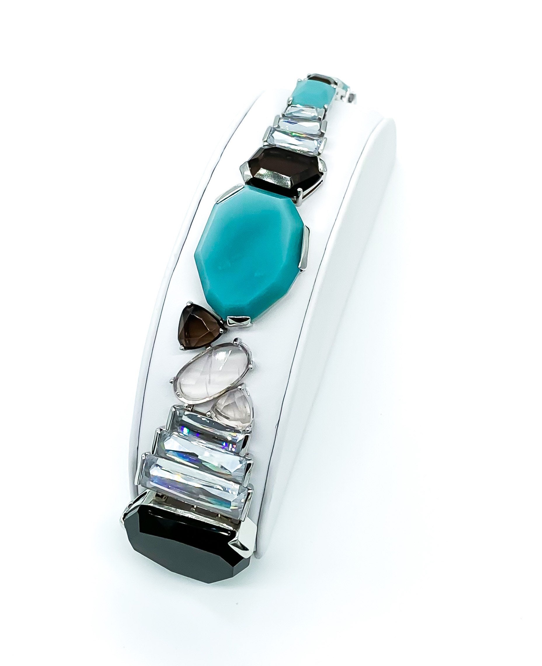 Vintage Giorgio Armani Sterling Silver Smoky Topaz