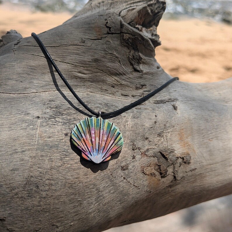 Moon Rize Shell Hand-painted Moonrise Shell Necklace - Etsy