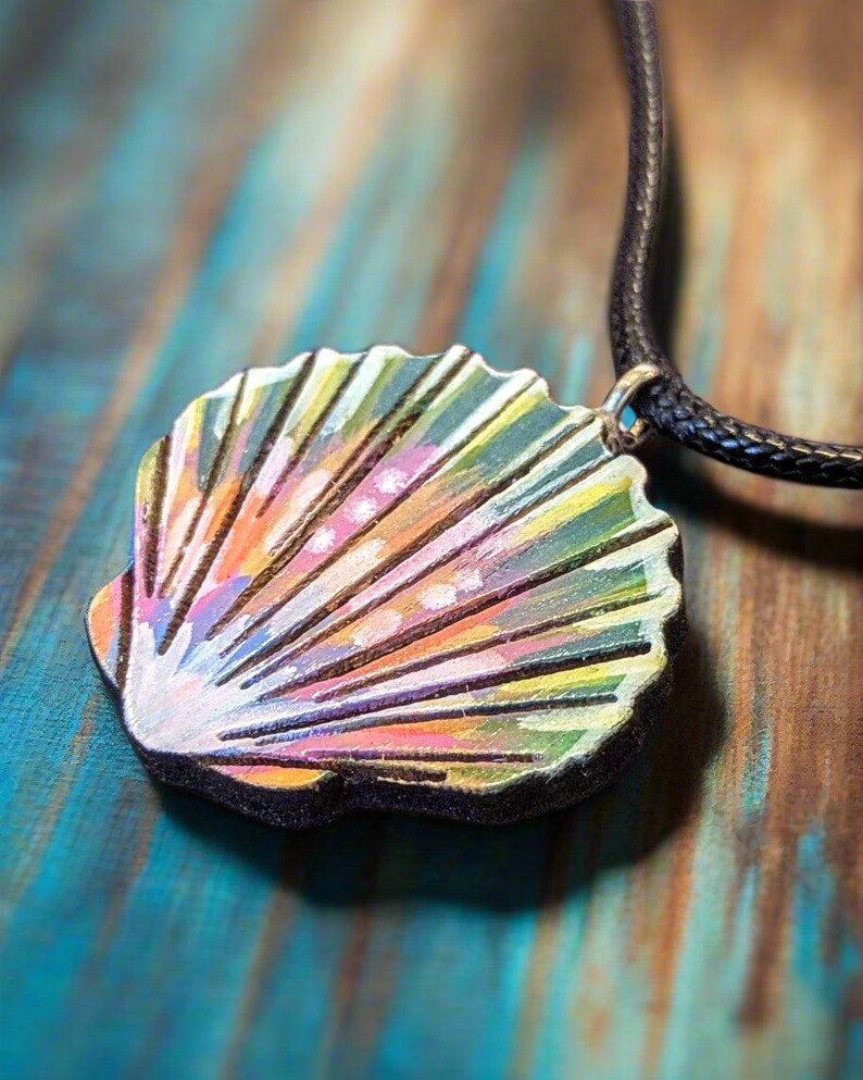 Moon Rize Shell Hand-painted Moonrise Shell Necklace - Etsy