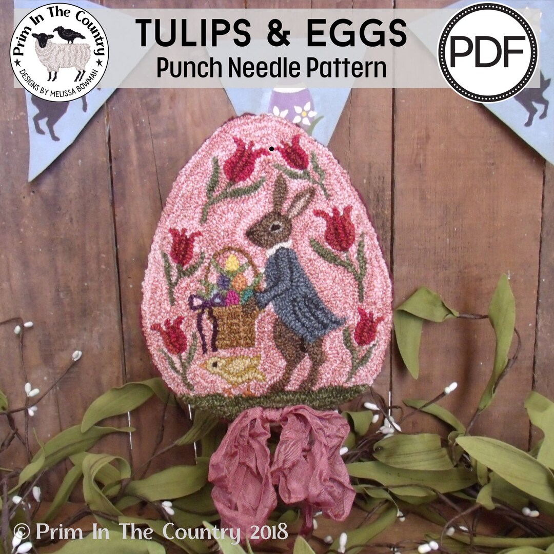 Tulips & Eggs Pdf/digital Punch Needle Pattern - Etsy