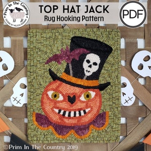 Patrón digital/PDF para tejer alfombras Top Hat Jack