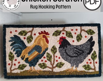 Chicken Scratch PDF/Digital Rug Hooking Pattern