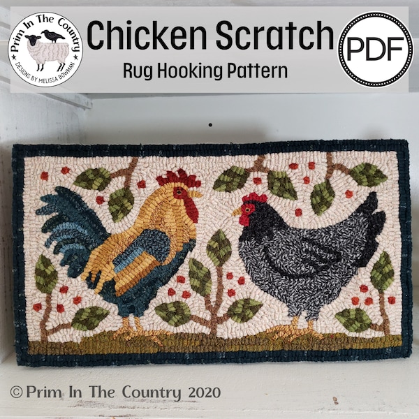 Chicken Scratch PDF/Digital Rug Hooking Pattern