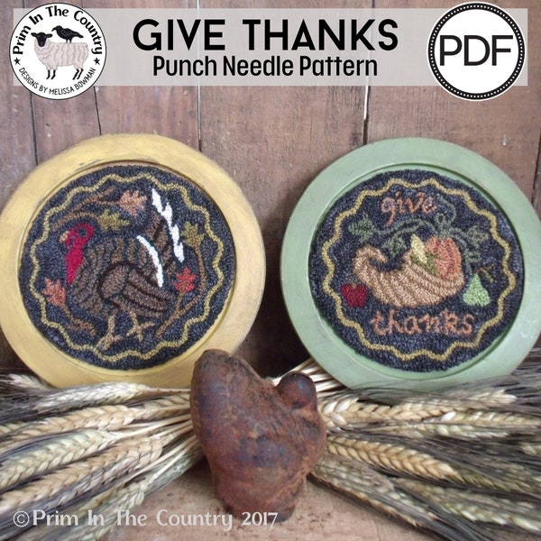 Give Thanks PDF/Digital Punch Needle Pattern