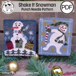 Shake It Snowman PDF/Digital Punch Needle Pattern