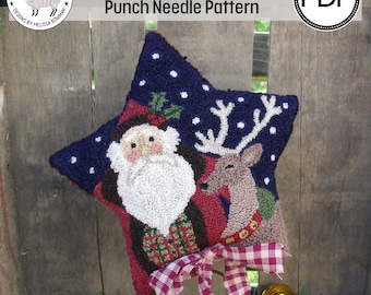 Postcard With Santa PDF/Digital Punch Needle Pattern