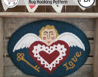 Cupids Key PDF/Digital Rug Hooking Pattern