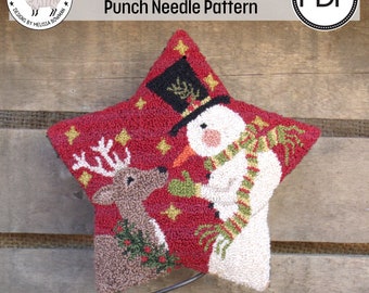 Postcard With Frosty PDF/Digital Punch Needle Pattern