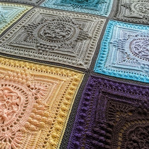 Handmade cotton blanket Large crochet mandala blanket Boho hippie festival throw blanket image 7