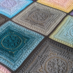 Handmade cotton blanket Large crochet mandala blanket Boho hippie festival throw blanket image 6