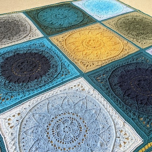 Handmade crochet cotton blanket Large crochet mandala blanket Boho hippie Sophies Dream blanket image 7