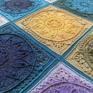 Handmade crochet cotton blanket Large crochet mandala blanket Boho hippie Sophies Dream blanket image 8