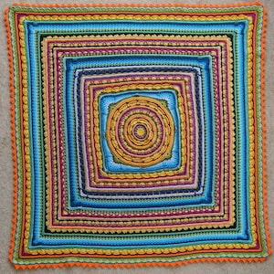 Handmade crochet mandala blanket Large boho blanket throw Festival square blanket image 6
