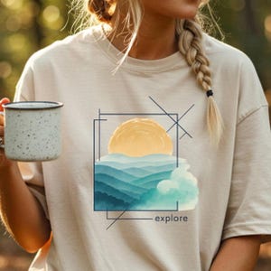 Blue Ridge Mountains Shirt, Explorer Shirt, Gift for Her, Simple Mountain Design Shirt, Comfort Colors Mountain Tee, Blue Ridge Gift