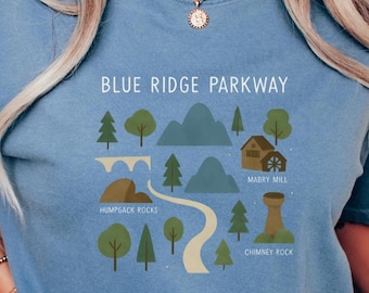 Blue Ridge Parkway Shirt: Comfort Colors, Smoky Mountains Souvenir