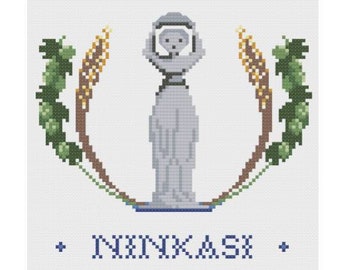 Cross Stitch Pattern | Beer Goddess Ninkasi | Home Brewer | Easy + Beginner Level ***Instant Download***