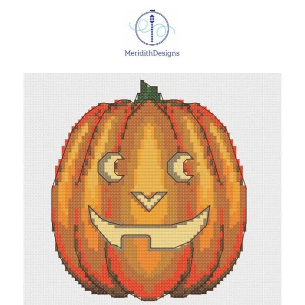 Cross Stitch Pattern | Jack O' Lantern | Halloween Pumpkin ***Instant Download*** 2/5