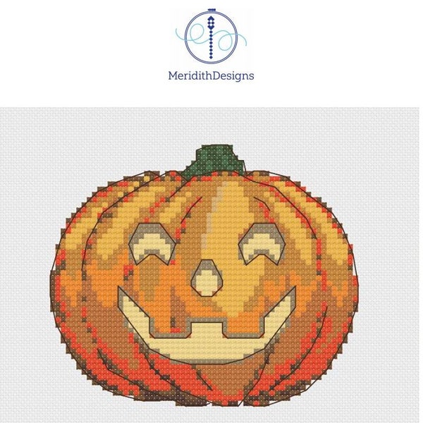 Cross Stitch Pattern | Jack O' Lantern | Halloween Pumpkin ***Instant Download*** (5/5)