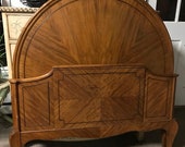 Antique French European Satinwood Panel Bed
