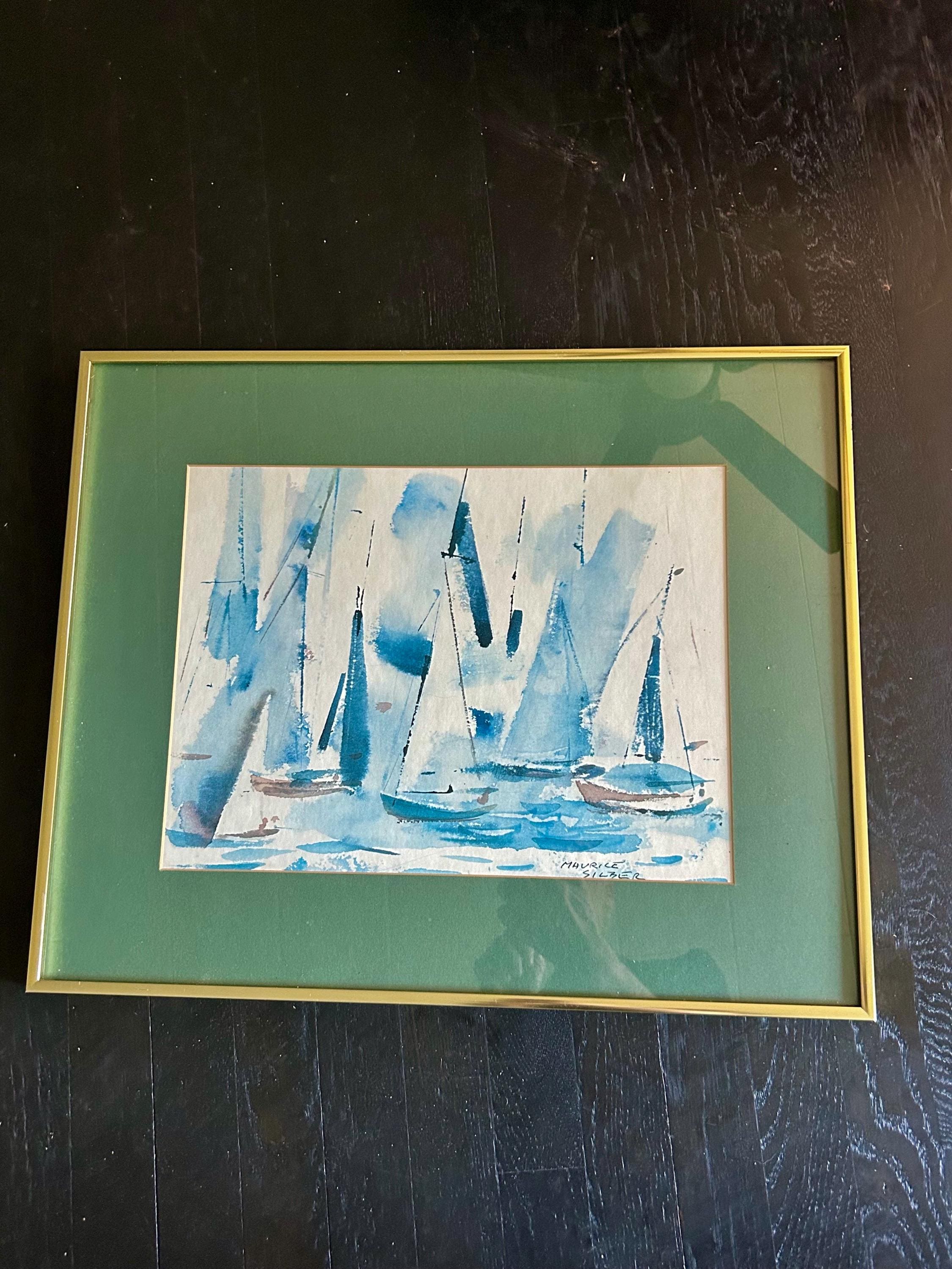 Fine Vintage Framed Watercolor Print by Maurice Silber - Etsy