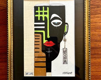 Original Pen and Ink Wall Art Titled My Lisa by Artist Scott Dergins