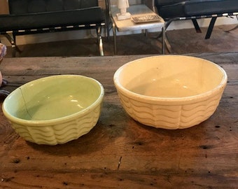 Pair of Roseville Art Pottery Glazed Ceramic Bowls