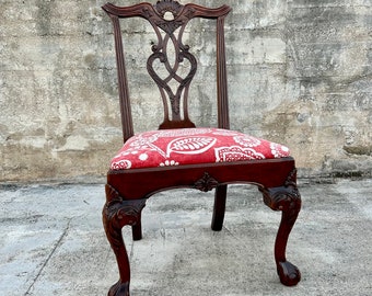 Vintage Chippendale Claw and Ball Side Chair by Henredon