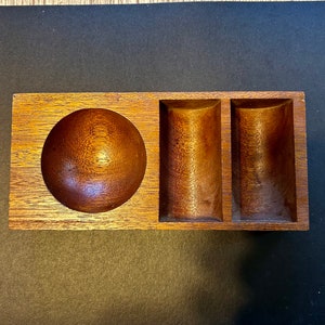 Vintage Mahogany Change or Poker Chip Holder image 2