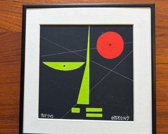 Original Abstract Acrylic Painting Titled Red Eye by Artist Scott Dergins