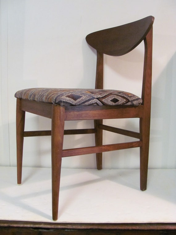 Fine Mid Mod Walnut Accent Or Desk Chair By Bassett Furniture Etsy