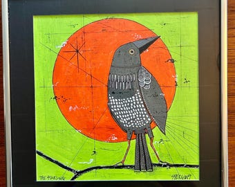 Original Acrylic Abstract Painting Titled The Starling by Scott Dergins