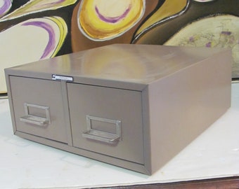 Vintage Steelmaster Double Drawer File Card Unit
