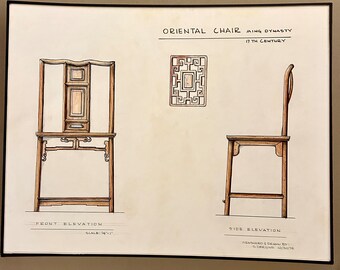 Original Scale Drawing of a Ming Chair