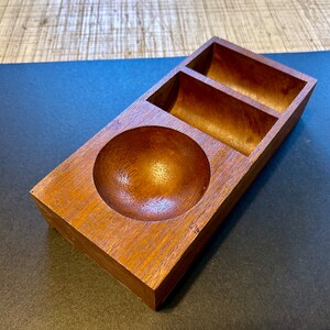 Vintage Mahogany Change or Poker Chip Holder